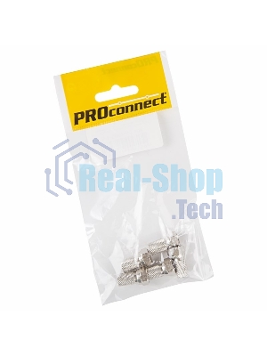 Разъем антенный на кабель PROconnect, штекер F для кабеля SAT (с резиновым уплотнителем), (5шт.) (пакет)