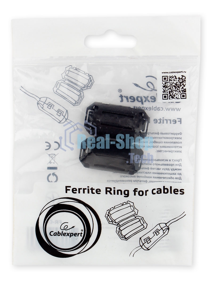 Ферритовое кольцо Cablexpert FR-C-7, пластиковая защелка, внутренний диаметр 7мм