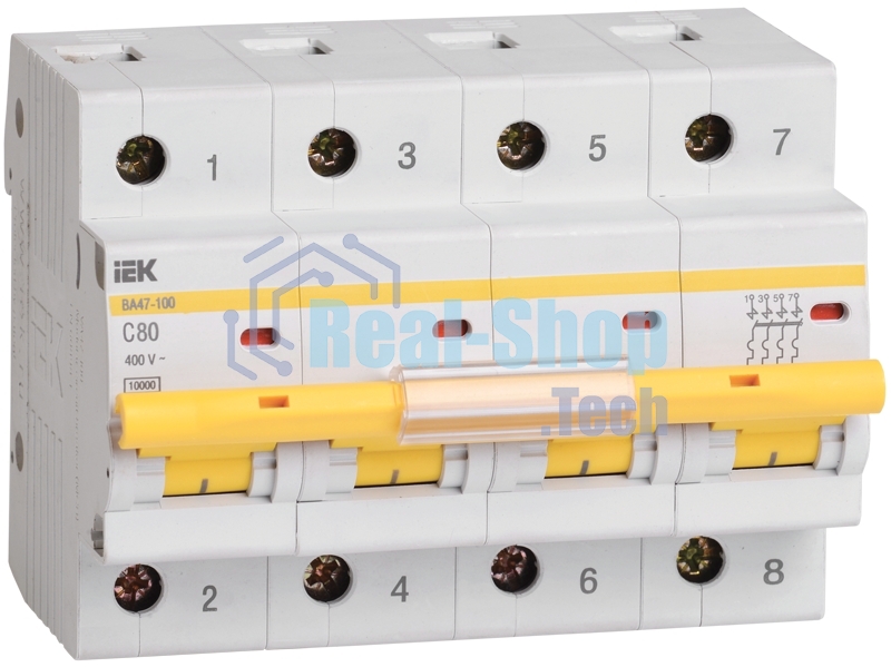 Выключатель автоматический модульный 4п C 100А 10кА ВА47-100 ИЭК MVA40-4-100-C