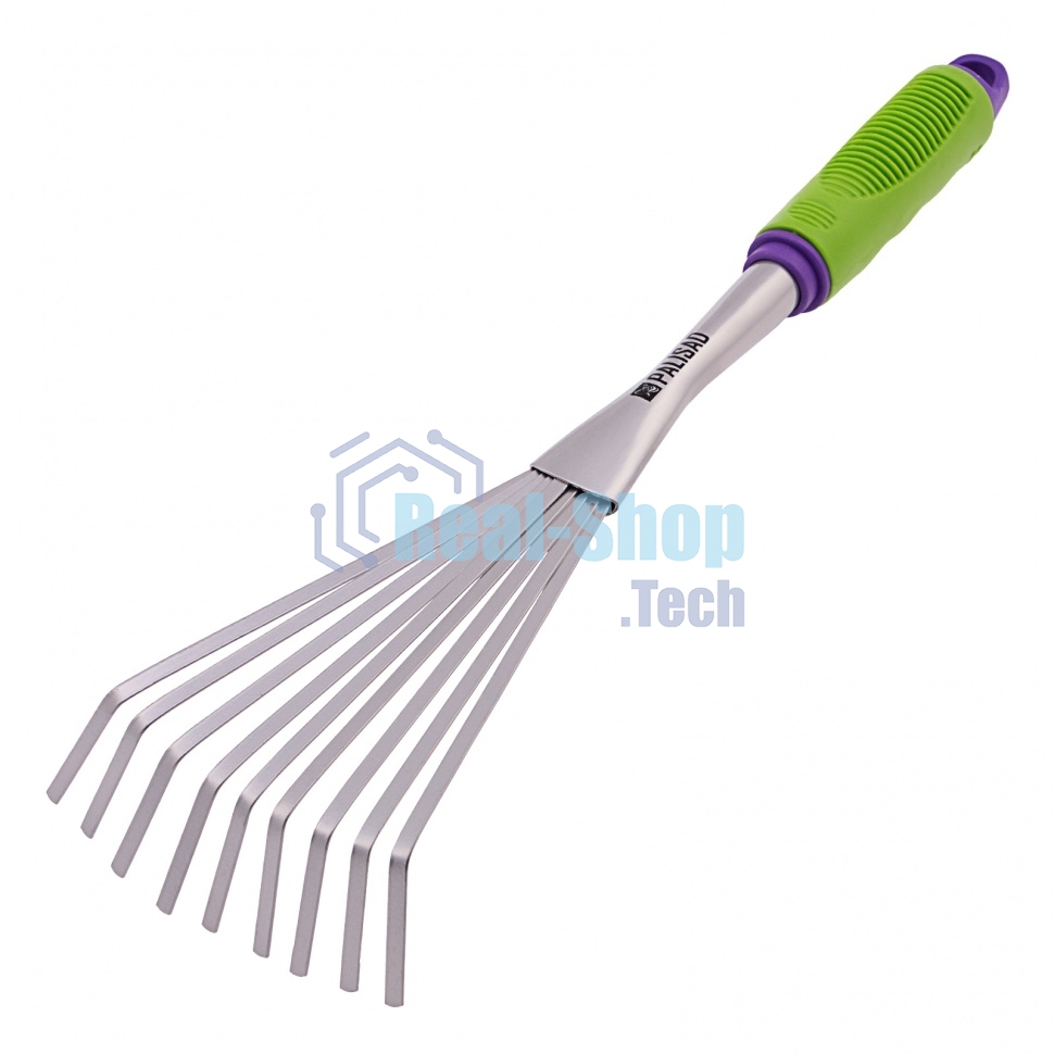 Грабли веерные 9-зубые Palisad, 130х420 мм, стальные, пластиковая рукоятка