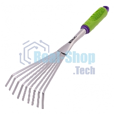 Грабли веерные 9-зубые Palisad, 130х420 мм, стальные, пластиковая рукоятка