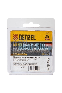 Набор бит Denzel PH1х25, сталь S2, шестигранный профиль, 10 шт.