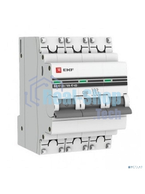 Выключатель автоматический EKF mcb4763-3-16C-pro 3P 16А (C) 4,5kA ВА 47-63 EKF PROxima