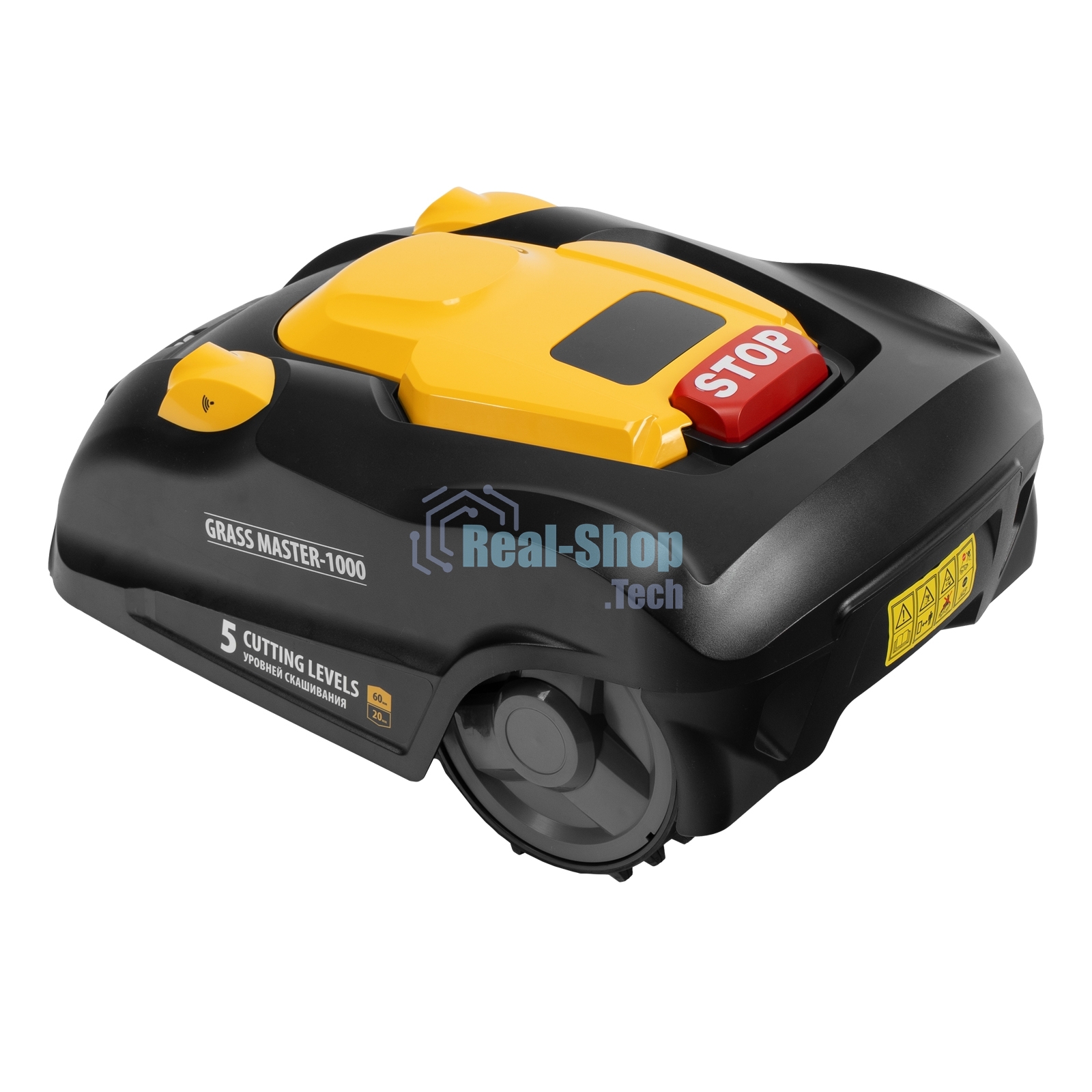 Робот-газонокосилка Denzel Grass Master 1000, ультразвуковой датчик, 3 Ач, LCD дисплей, Wi-Fi