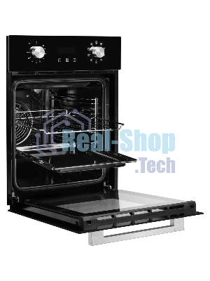Духовой шкаф электрический Monsher MOE 4592 Acier ширина 45 см, High-Tech, 50 л, гидролизная очистка, 9 режимов, черный/нерж. сталь