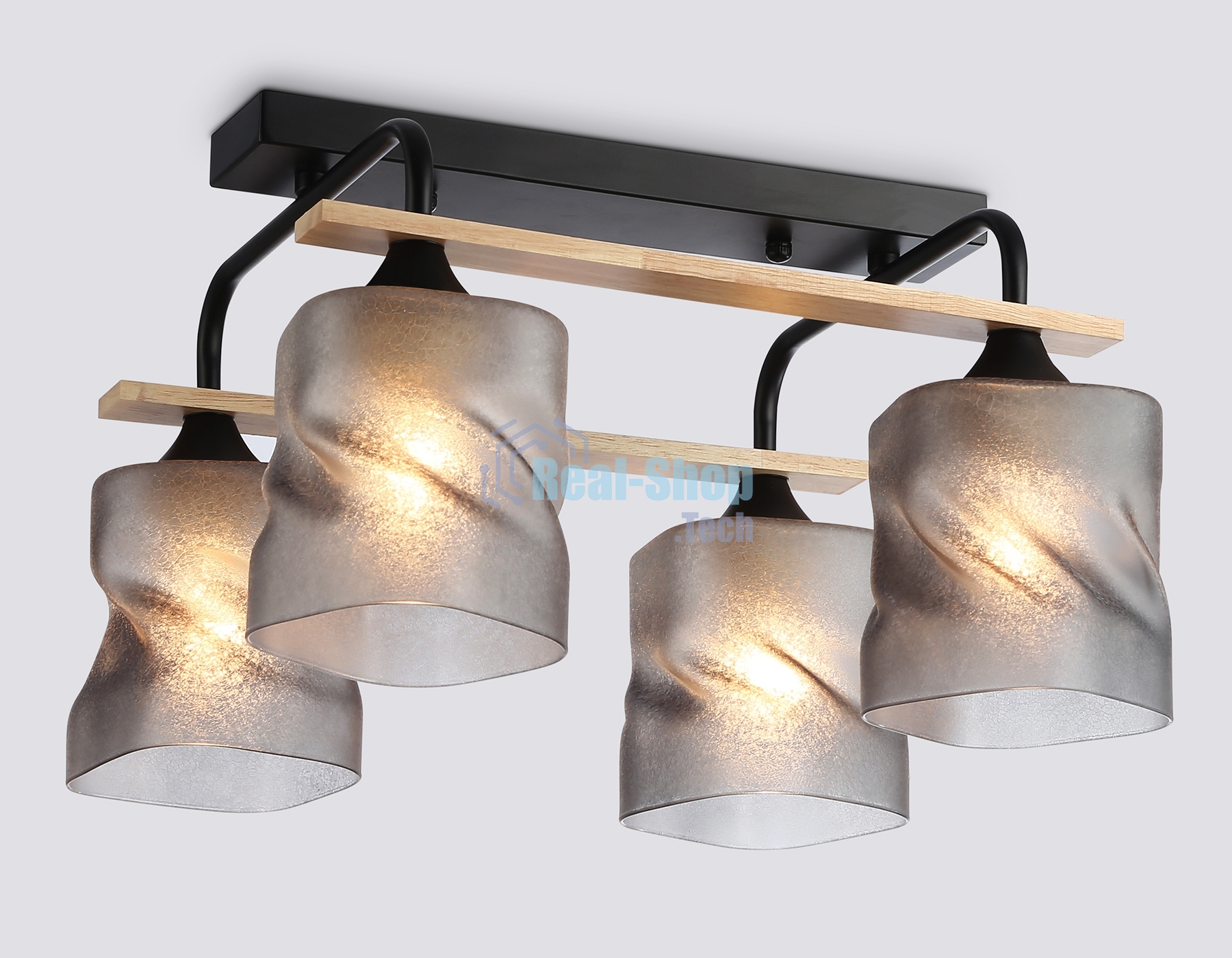 Светильник Ambrella light TR3033249/4 BK/WD черный/дерево E27/4 max 60W 340*340*245