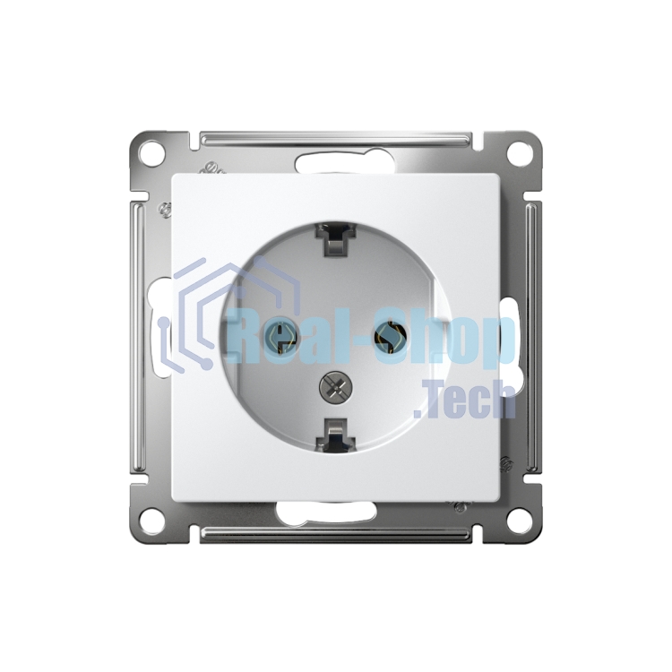 Механизм розетки 1-м СП AtlasDesign с заземл. 16А белый, SchE ATN000143