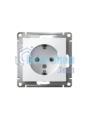 Механизм розетки 1-м СП AtlasDesign с заземл. 16А белый, SchE ATN000143