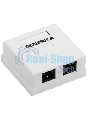Розетка инф. настенная RJ45 кат. 5Е UTP 2 порта | CS2-1C5EU-22-G | GENERICA