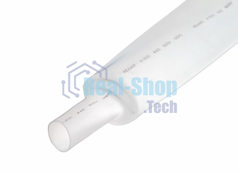 Термоусаживаемая трубка Rexant 35,0/17,5 мм, белая, упаковка 10 шт. по 1 м