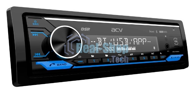 Автомагнитола ACV ADX-907BM, 1 DIN, Bluetooth, USB Type-A, AUX, пульт ДУ