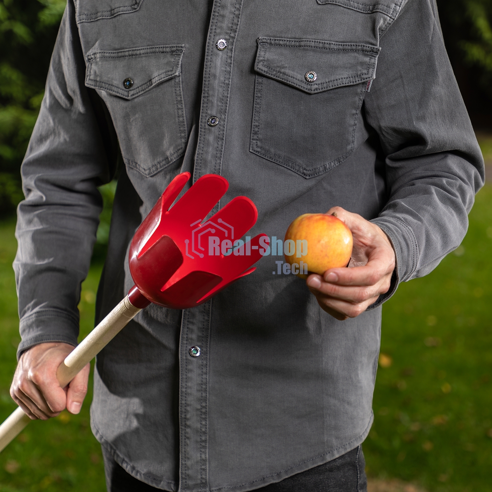 Плодосъемник с пластиковой корзиной, внутренний D - 130 мм Россия