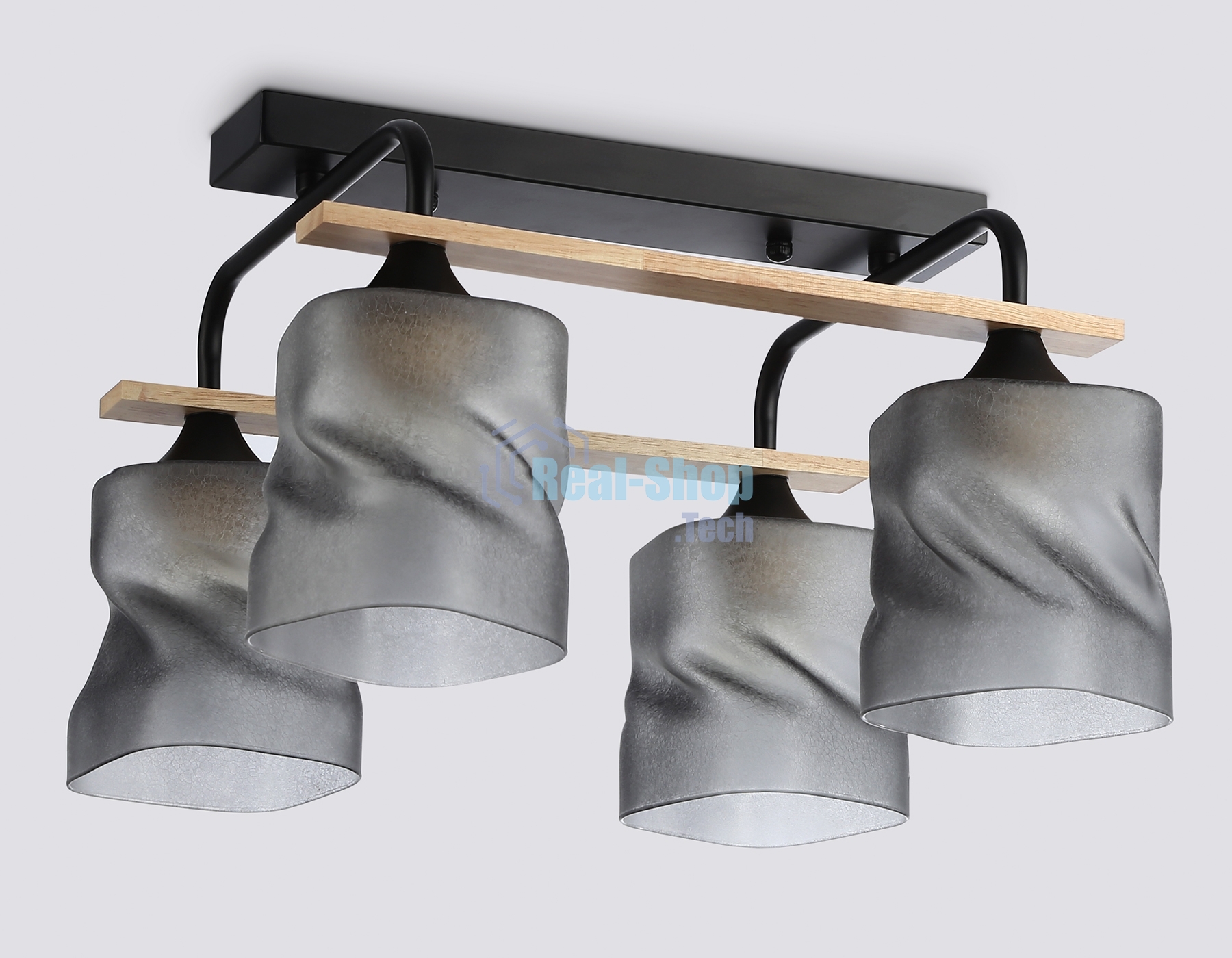 Светильник Ambrella light TR3033249/4 BK/WD черный/дерево E27/4 max 60W 340*340*245