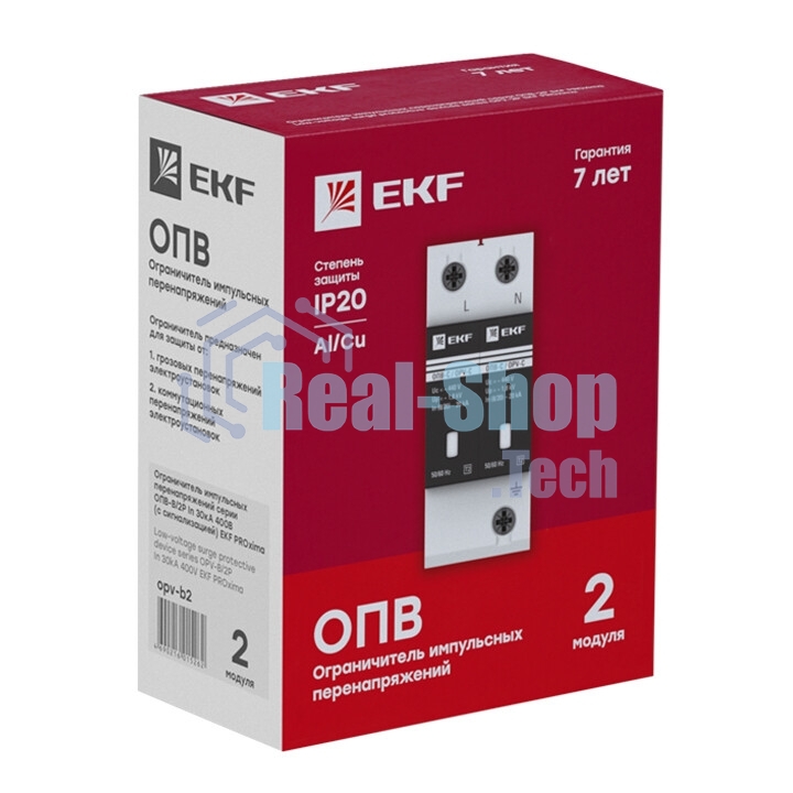 Ограничитель импульсных напряжений ОПВ-C/2P In 20кА 400В с сигн. EKF PROxima