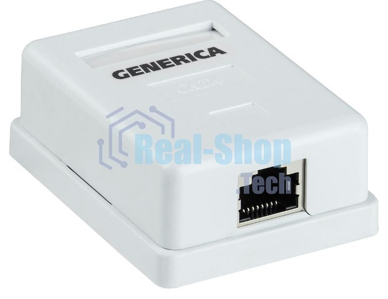 Розетка инф. настенная RJ45 кат. 5Е FTP 1 порт | CS2-1C5EF-12-G | GENERICA
