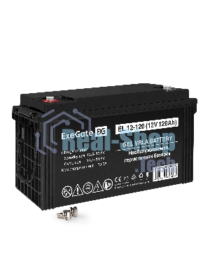 Гелевая аккумуляторная батарея ExeGate EL 12-120-М8 (12V 120Ah, болт М8)