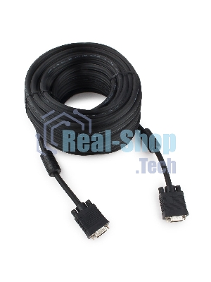 Кабель Gembird/Cablexpert VGA Premium, 15M/15M, 20м, черный, тройной экран,феррит.кольца