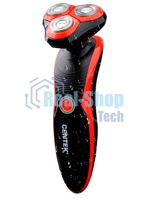 Электробритва Centek CT-2168 (красный) ротор 3D, влажное бритье, 3 плав.головки, 2-ные лезвия, до 50 мин раб