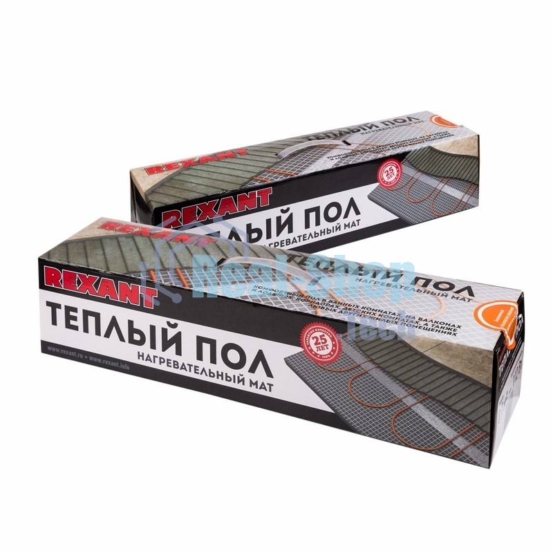 Теплый пол (нагревательный мат) Rexant Extra, площадь 6,0 м2 (0,5 х 12,0 метров), 960Вт, (двух жильный)