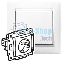 Механизм розетки 1-м СП Valena 2К+З с заземл. нем. станд. белый (DIY-упак.) Legrand 694280
