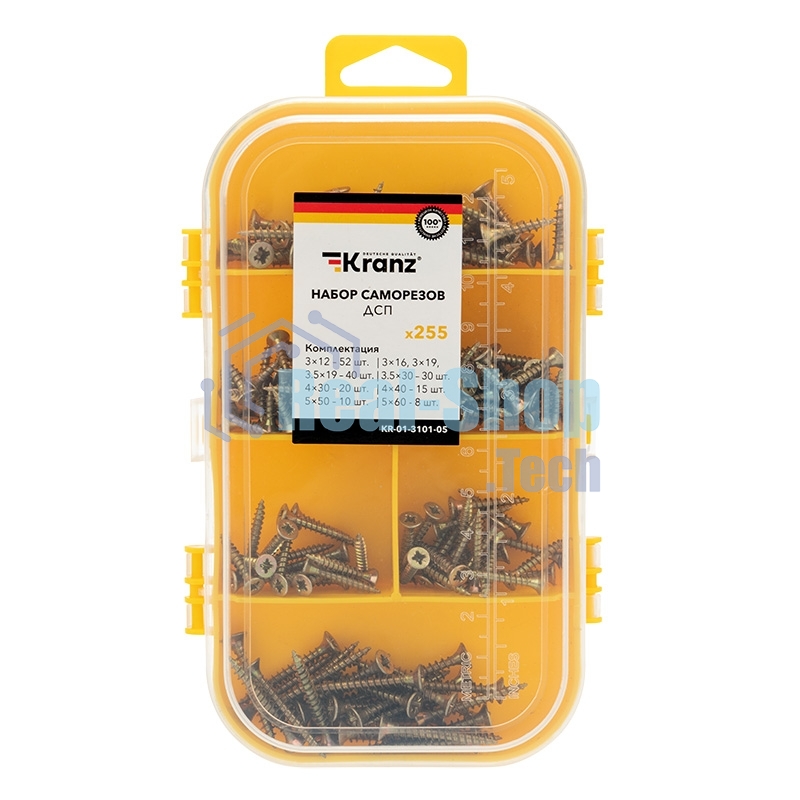 Набор саморезов для ДСП Kranz 255 шт.