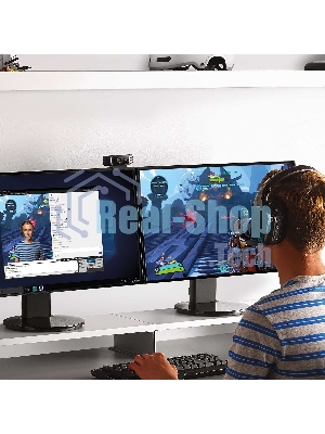 Веб-камера Logitech C922 Pro Stream 1920x1080, 30 кадр/с, USB Type-A, микрофон (2 шт, шумоподавление), автоматическая фокусировка, автоосвещение, универсальное крепление