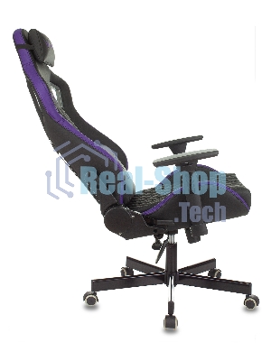 Кресло Knight OUTRIDER черный/фиолетовый, экокожа, 120 кг, механизм качания