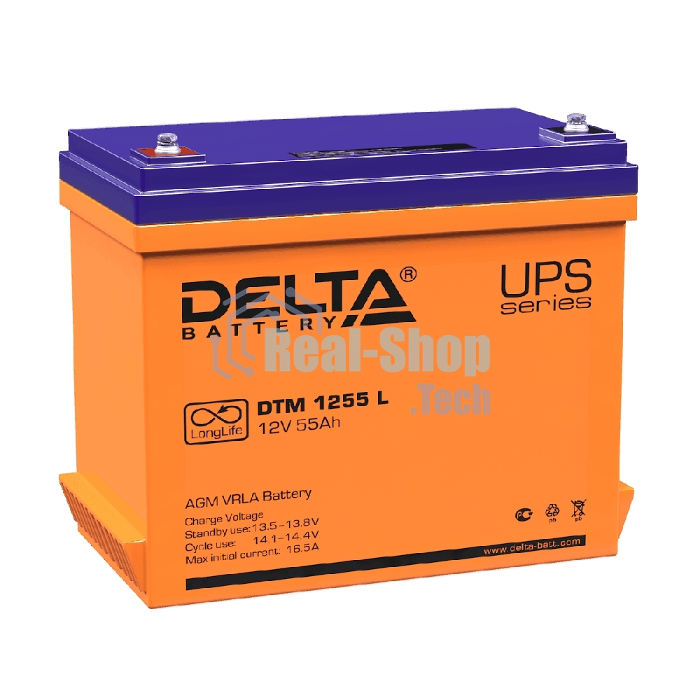 Батарея для ИБП Delta DTM 1255 L напряжение 12В, емкость 55А·ч (239x132x210мм)