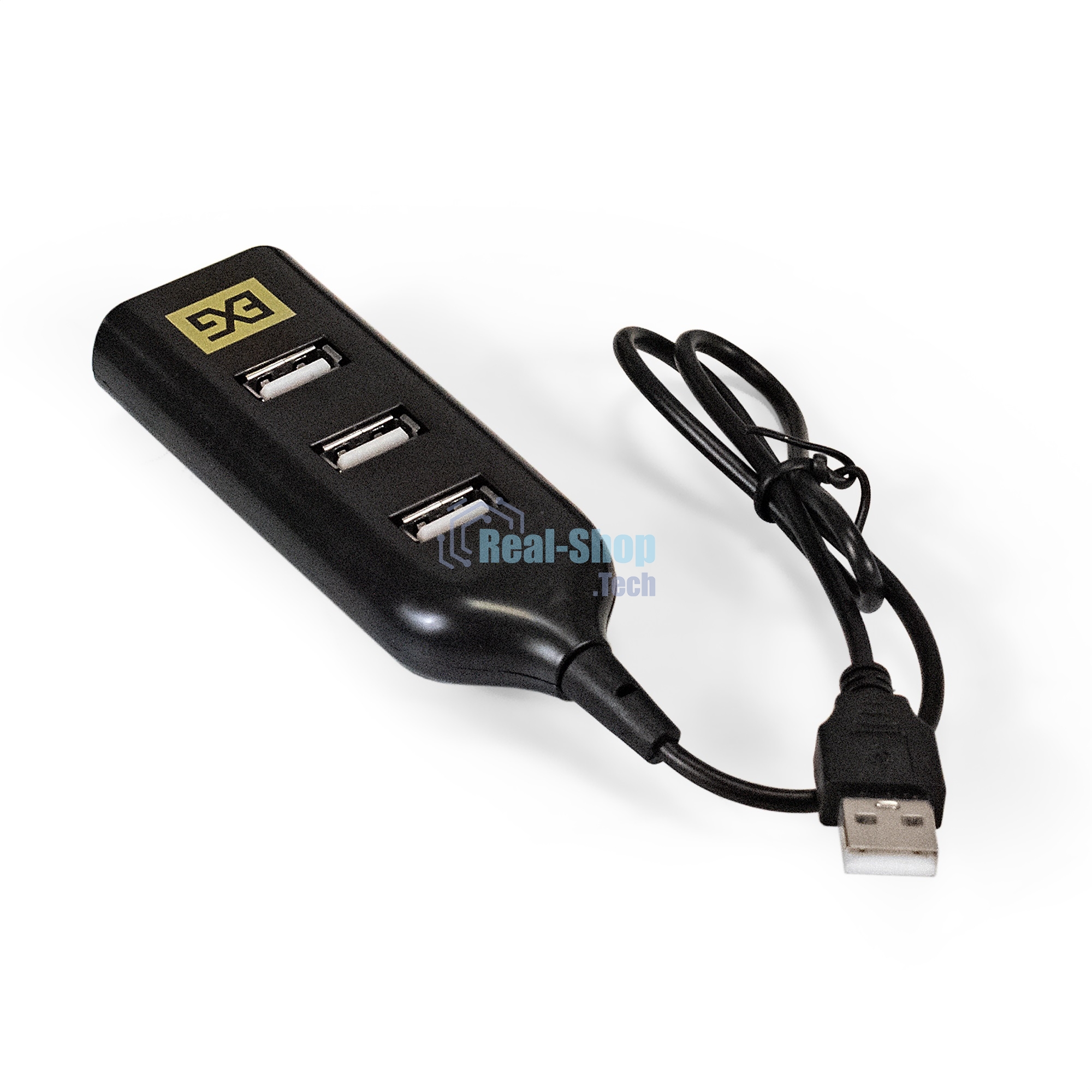 USB-концентратор ExeGate EX293976RUS DUB-42 (кабель-адаптер USB2.0 --> 4xUSB2.0, Plug&Play, черный)
