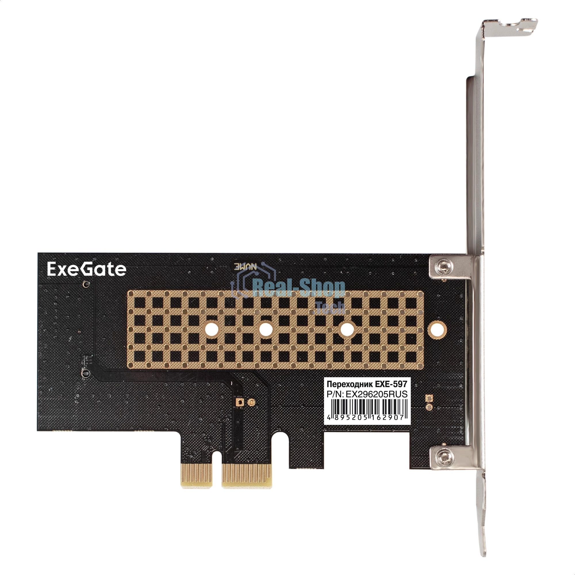 Переходник ExeGate EXE-597 (M.2 M key -> PCI-E x1 v2.0, для установки SSD M.2 M key в слот PCI-E)