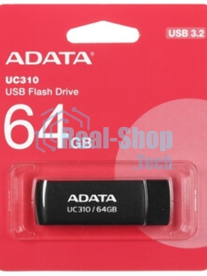 Флешка USB ADATA UC310 (UC310-64G-RBK), 64Gb, USB 3.2, R/W 100/30, черный