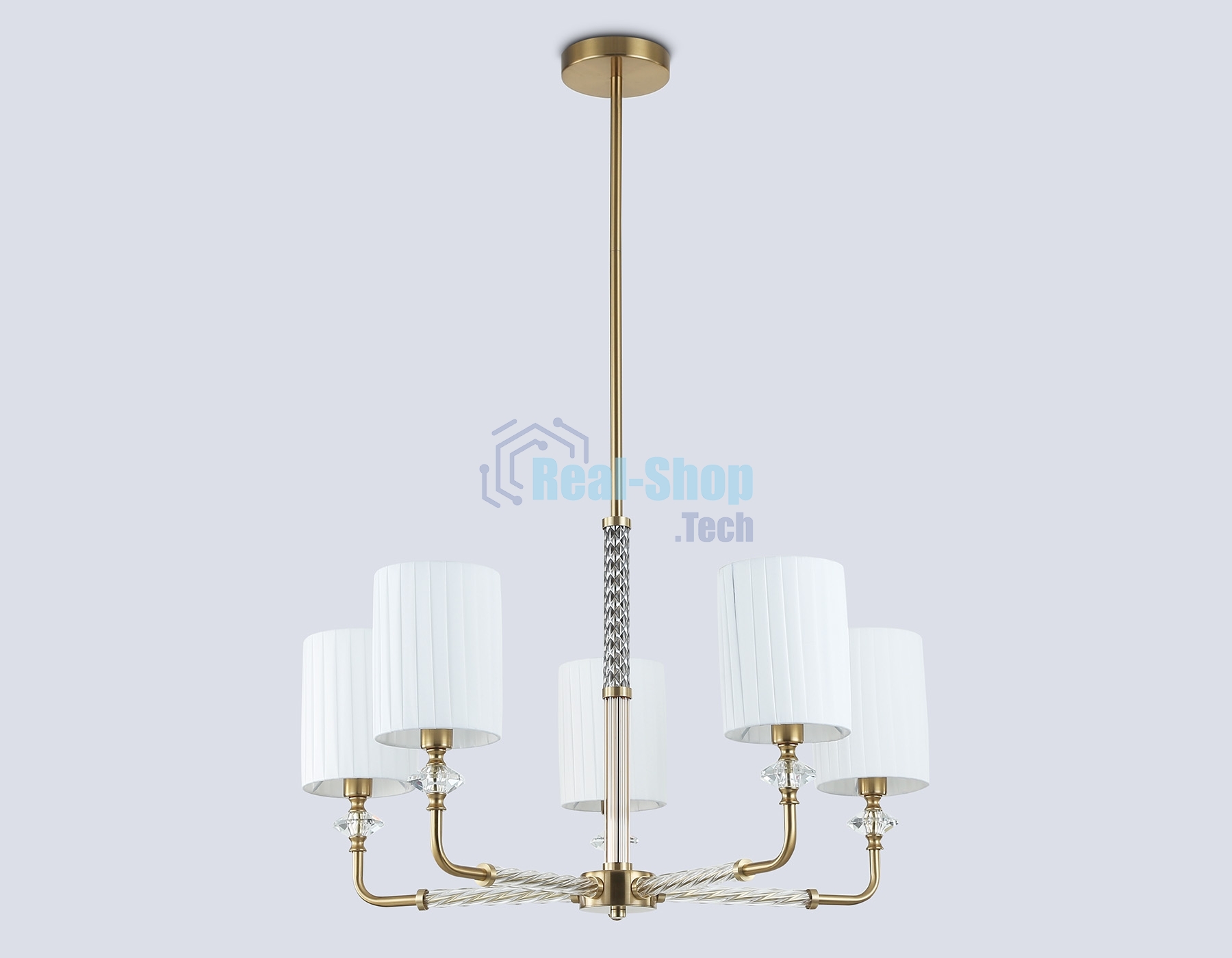 Люстра Ambrella light LH71500/5 BS/FR латунь/белый матовый E14*5 max 40W D680*640