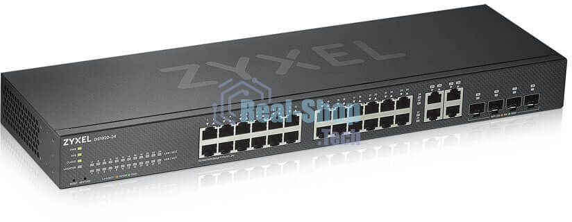 Коммутатор Zyxel GS1920-24v2 Hybrid Smart switch Zyxel Nebula Flex, 24xGE, 4xCombo (SFP/RJ-45), silent (fanless), Standalone/cloud management