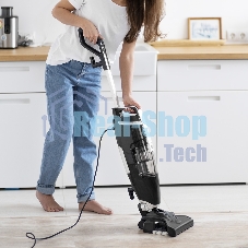 Пылесос вертикальный паровой Kitfort KT-575-1 черный, питание питание от сети, 1600 Вт, уборка влажная/паром/сухая, пылесборник 1.1 л