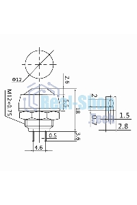 Выключатель-кнопка Rexant 250V 1А (2с) OFF-(ON) Б/Фикс синяя Micro