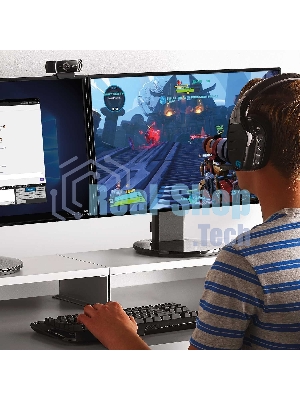 Веб-камера Logitech C922 Pro Stream 1920x1080, 30 кадр/с, USB Type-A, микрофон (2 шт, шумоподавление), автоматическая фокусировка, автоосвещение, универсальное крепление