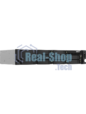 Сетевое хранилище SMB QNAP TS-873AeU-4G NAS 8x3.5/2.5 SATA/SSD trays, 2 x M2 PCIe, 2x 2.5 GbE, 2U rackmount, 1 PSU. AMD Ryzen V1500B 4-core/8-thread 2.2 GHz processor, 4 Gb DDR4 RAM (1*4 Gb) up to 64Gb (2*32 Gb). W/o rail kit RAIL-B02