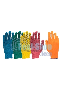 Перчатки в наборе Palisad 5 пар, цвета в ассортименте, ПВХ точка, L,