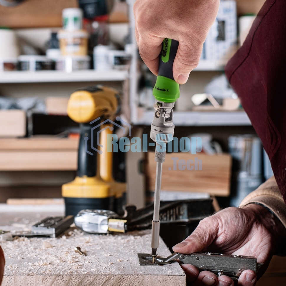 Набор отверток Сибртех отвертки реверсиные с набором бит торцевых головок 61 предметов crv