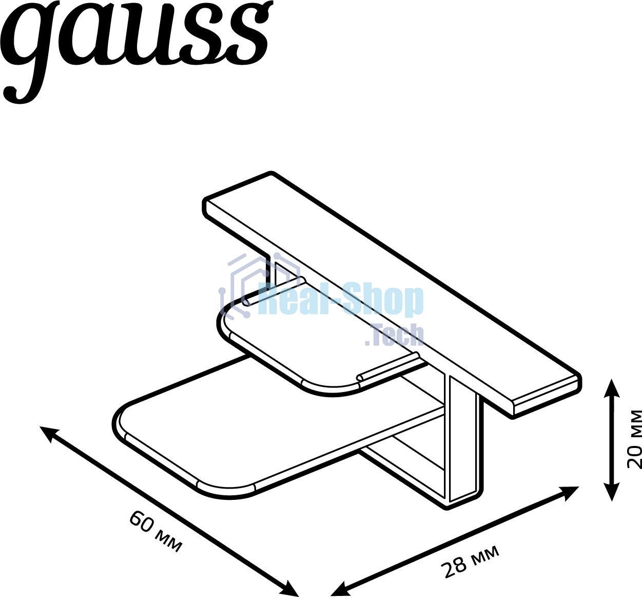 Заглушка для встраиваемого трекового шинопровода Gauss белый