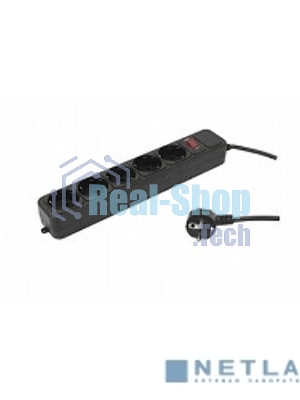 Сетевой фильтр PC Pet AP01006-5-BK 5 м, 5 розеток, черный