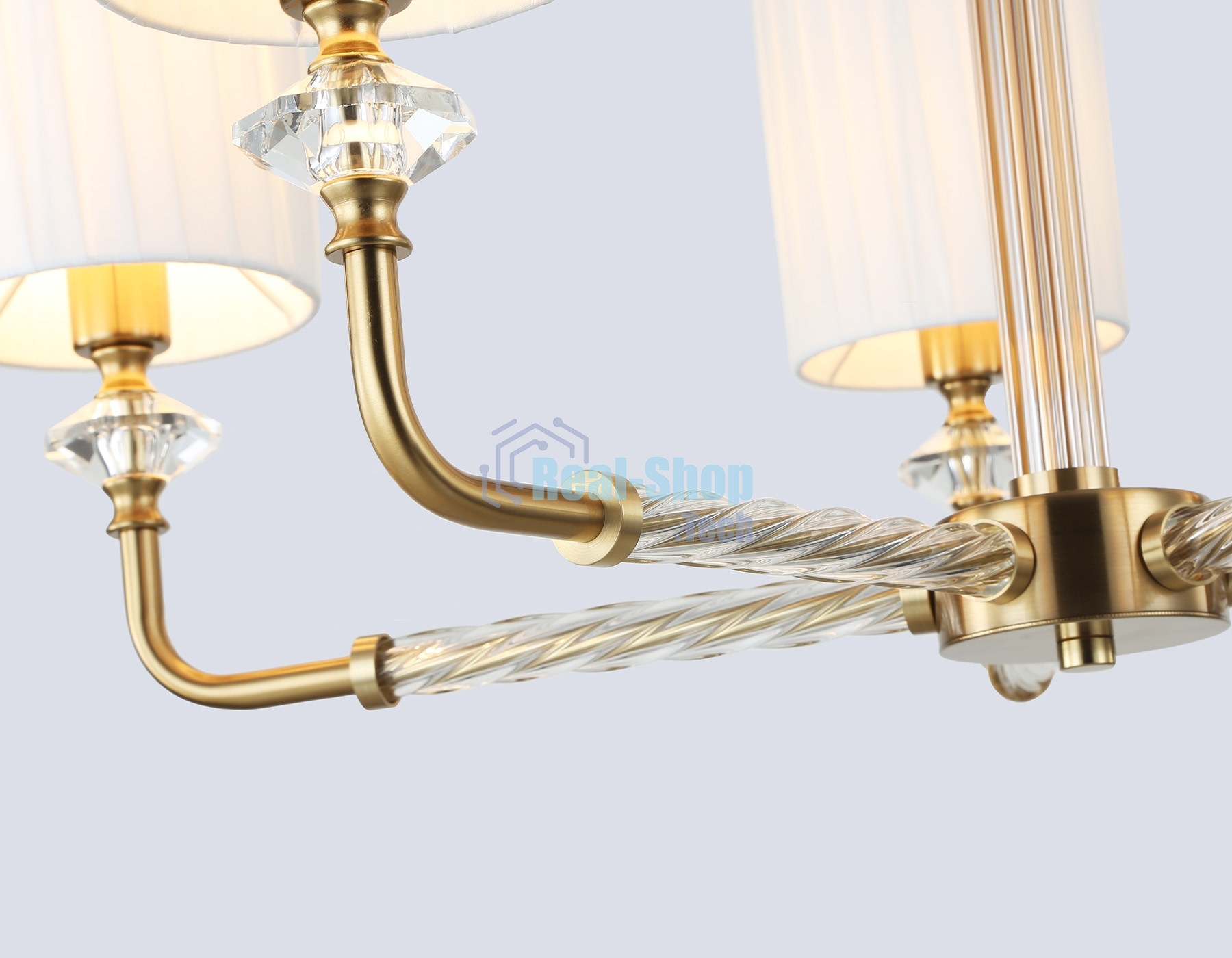 Люстра Ambrella light LH71500/5 BS/FR латунь/белый матовый E14*5 max 40W D680*640