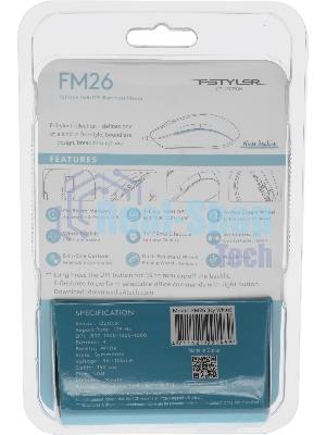 Мышь проводная A4Tech Fstyler FM26 серебристый, 1600 dpi, USB Type-A, кнопки - 4