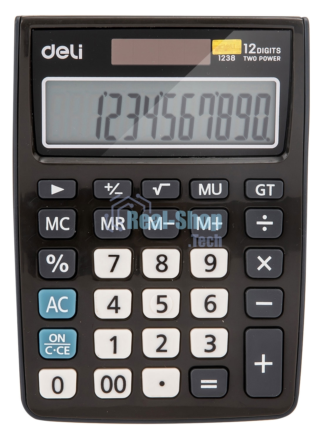 Калькулятор настольный Deli E1238 black черный 12-разр. 1003509