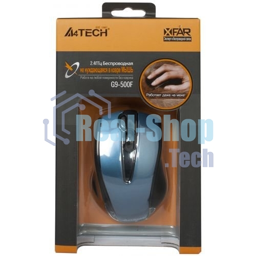 Мышь беспроводная A4Tech G9-500F черный, 1200 dpi, радиоканал, USB, кнопки - 4