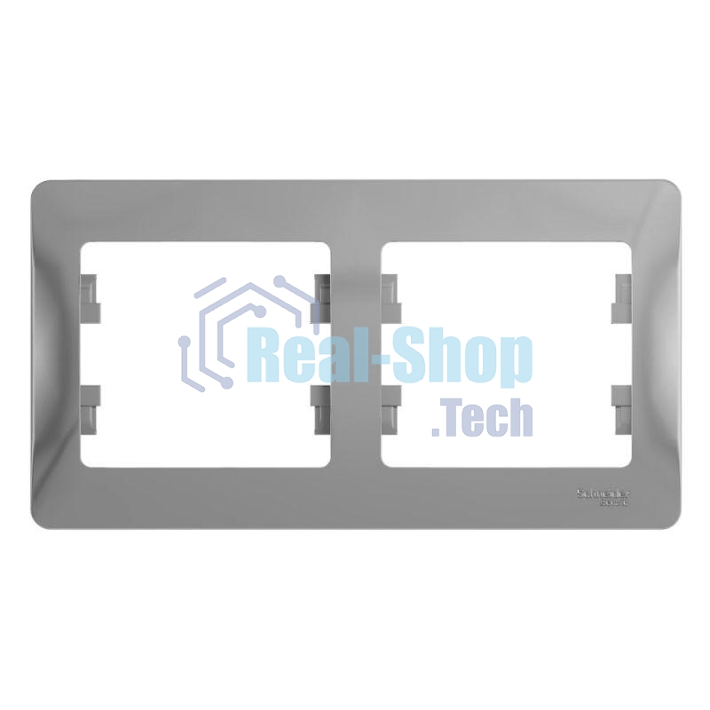 Рамка 2-м Glossa горизонт. алюм. SchE GSL000302