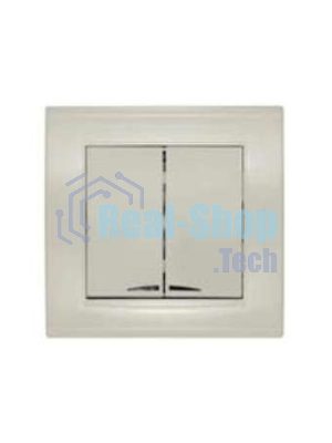 Выключатель 2-кл. СП Бриллиант 10А IP20 с подсветкой сл. кость Universal 7948639