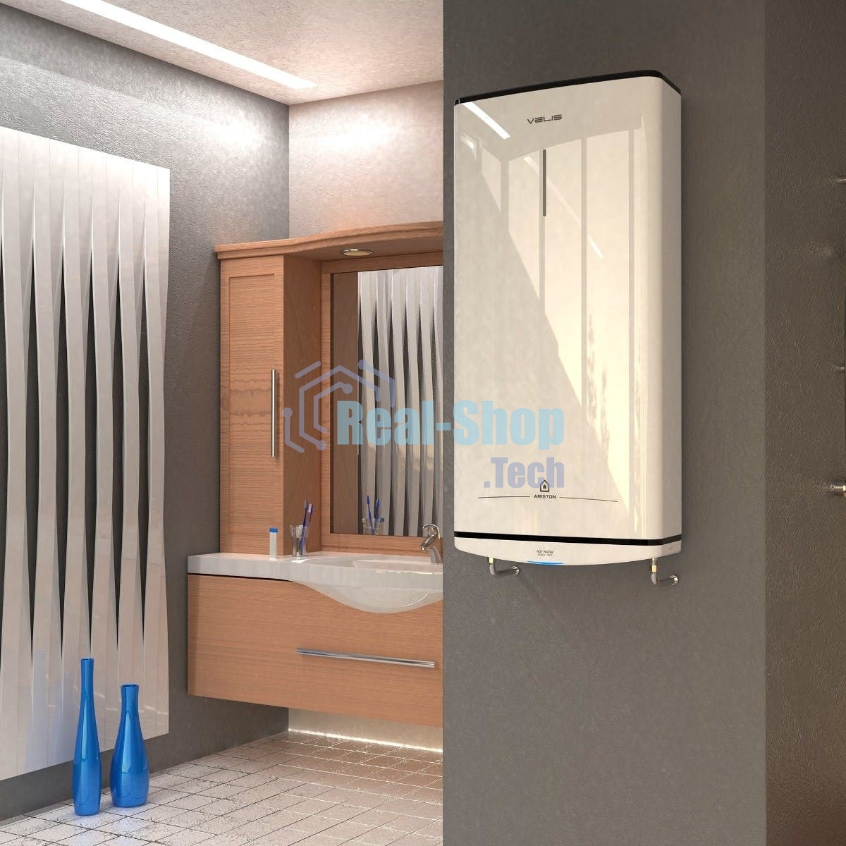 Водонагреватель Ariston Velis Tech Inox R ABS 100 2кВт 100л электрический настенный, белый