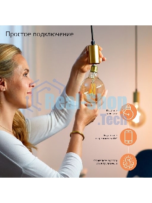 Лампа cветодиодная Gauss Smart Home Filament G95 7W 740lm 2500К E27 диммируемая LED