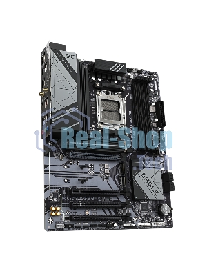 Материнская плата GIGABYTE B650 EAGLE AX (V1.1), AM5, AMD B650, 4xDDR5, 4xSATA, 3xM.2, 1xPCI-E 4.0 x16, 3xPCI-E 3.0 x1, 1xHDMI, 1xDP, 1x 1Gb LAN, 2xUSB 3.2 Gen 2, 1xUSB 3.2 Gen 1, 6xUSB 2.0, 3x3.5 мм, 7.1, Standard-ATX